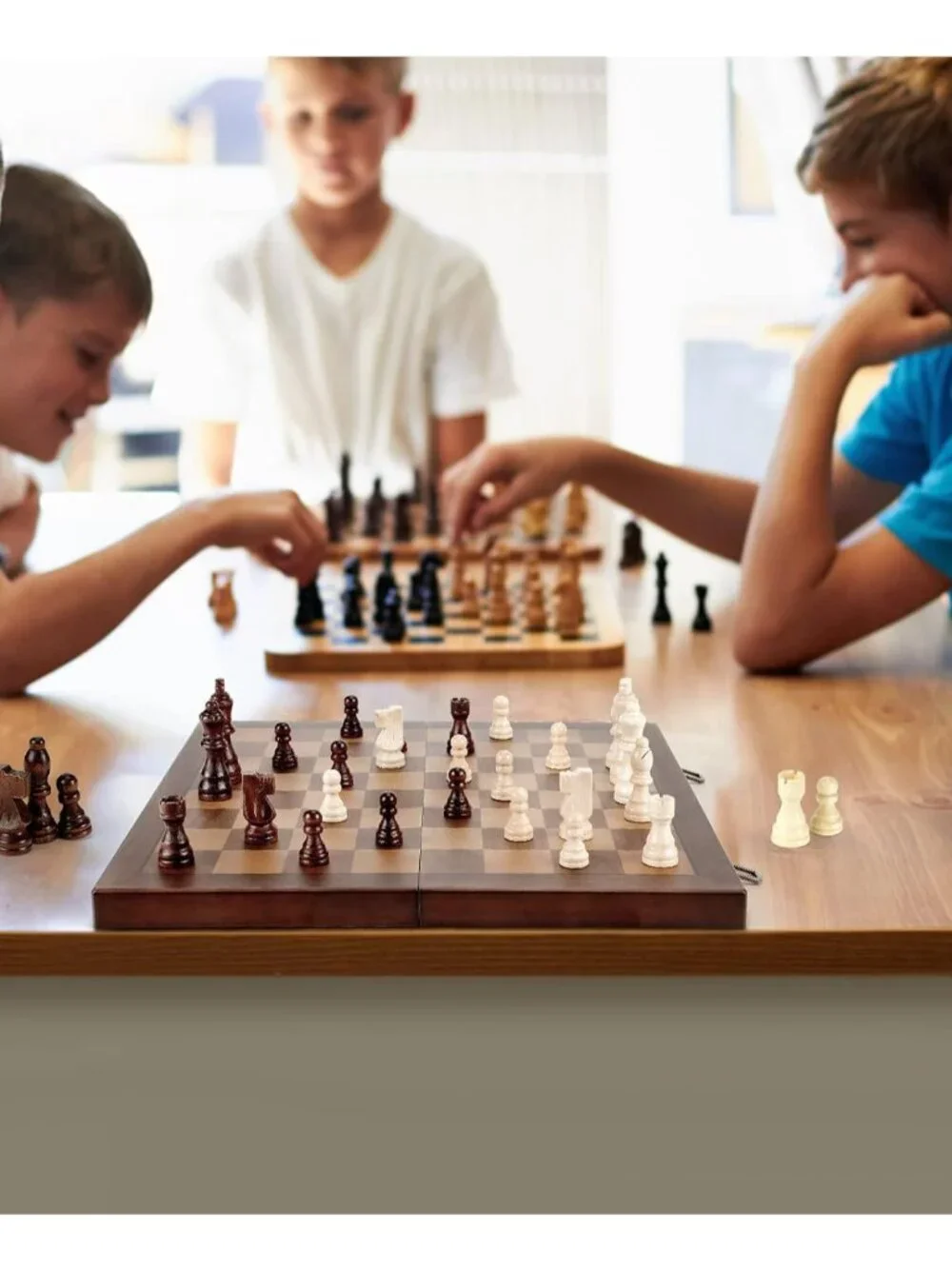 Magnetic Wooden Chess Set for Adults Kids 12'' Chess Board with Handmade Pieces,